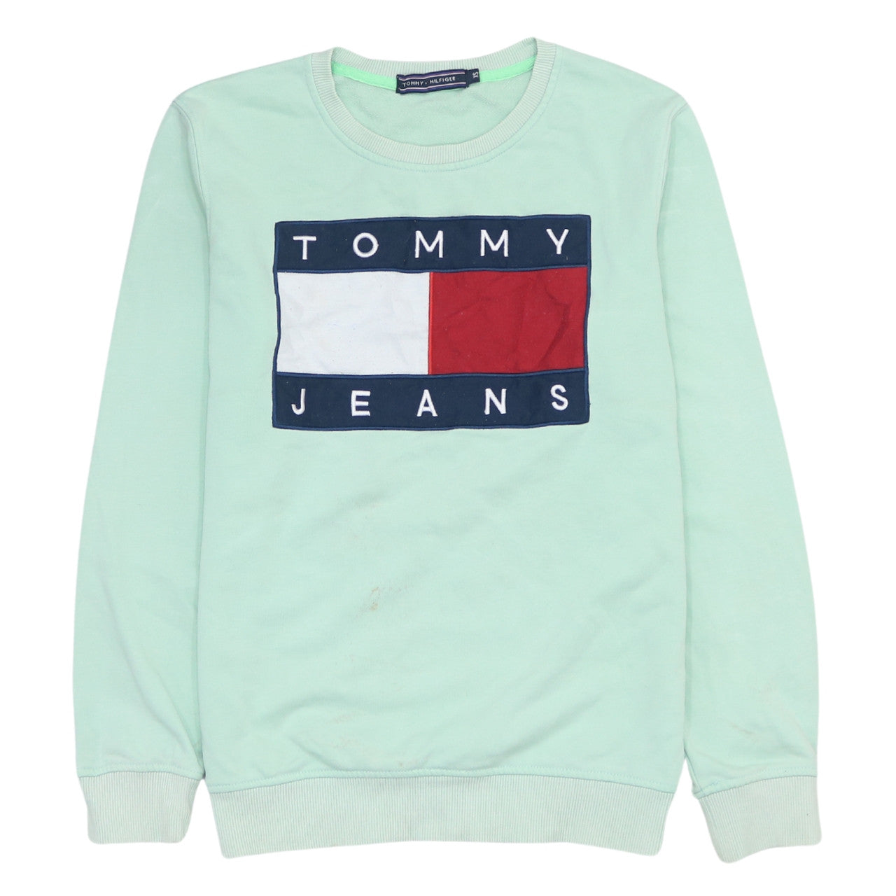 Womens UK Size XS Tommy Hilfiger Green Pullover Sweatshirt