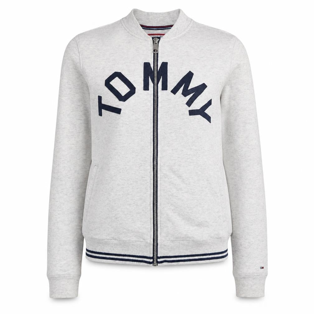 Tommy Hilfiger Womens Grey Full Zip Sweatshirt Size S Casual