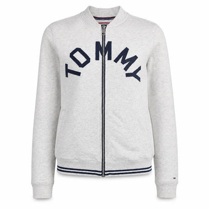 Tommy Hilfiger Womens Grey Full Zip Sweatshirt Size S Casual