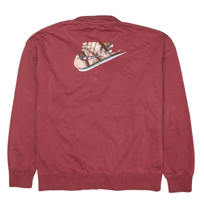 Nike Womens Red XS 1/4 Zip Oversized Sweatshirt Pullover