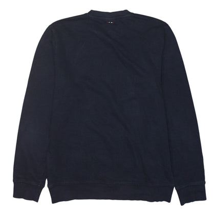 Napapijri Mens Blue Crew Neck Logo Sweatshirt Size L