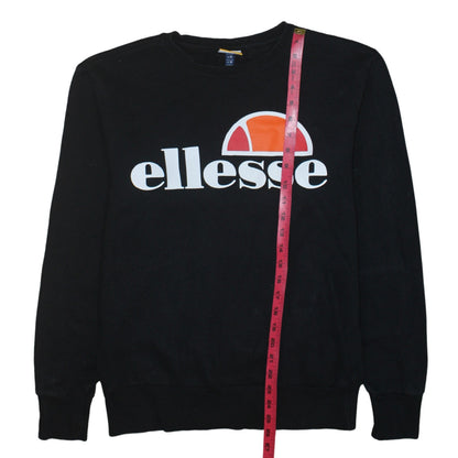 Ellesse Mens Black Pullover Sweatshirt M Regular Fit Logo Jumper