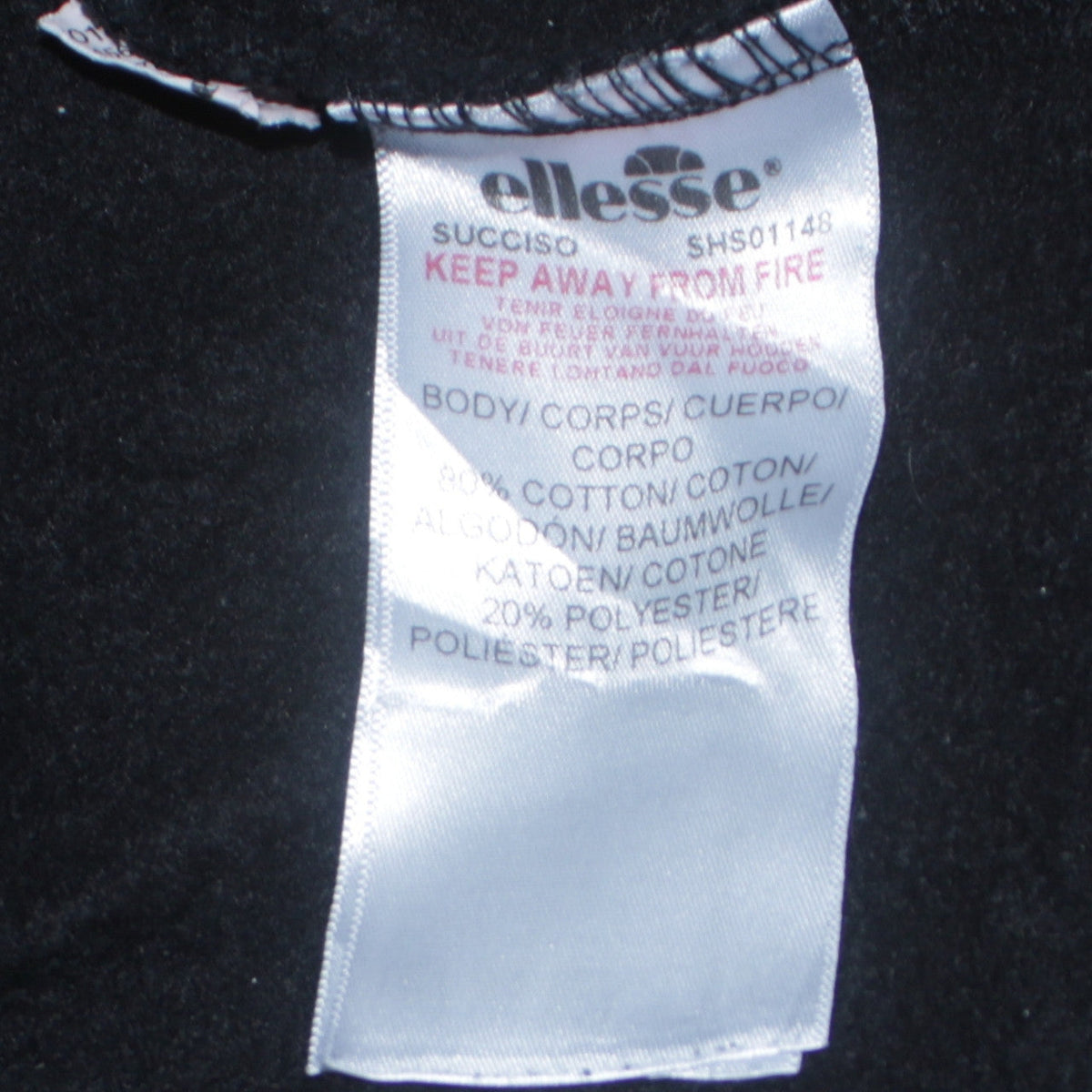 Ellesse Mens Black Pullover Sweatshirt M Regular Fit Logo Jumper