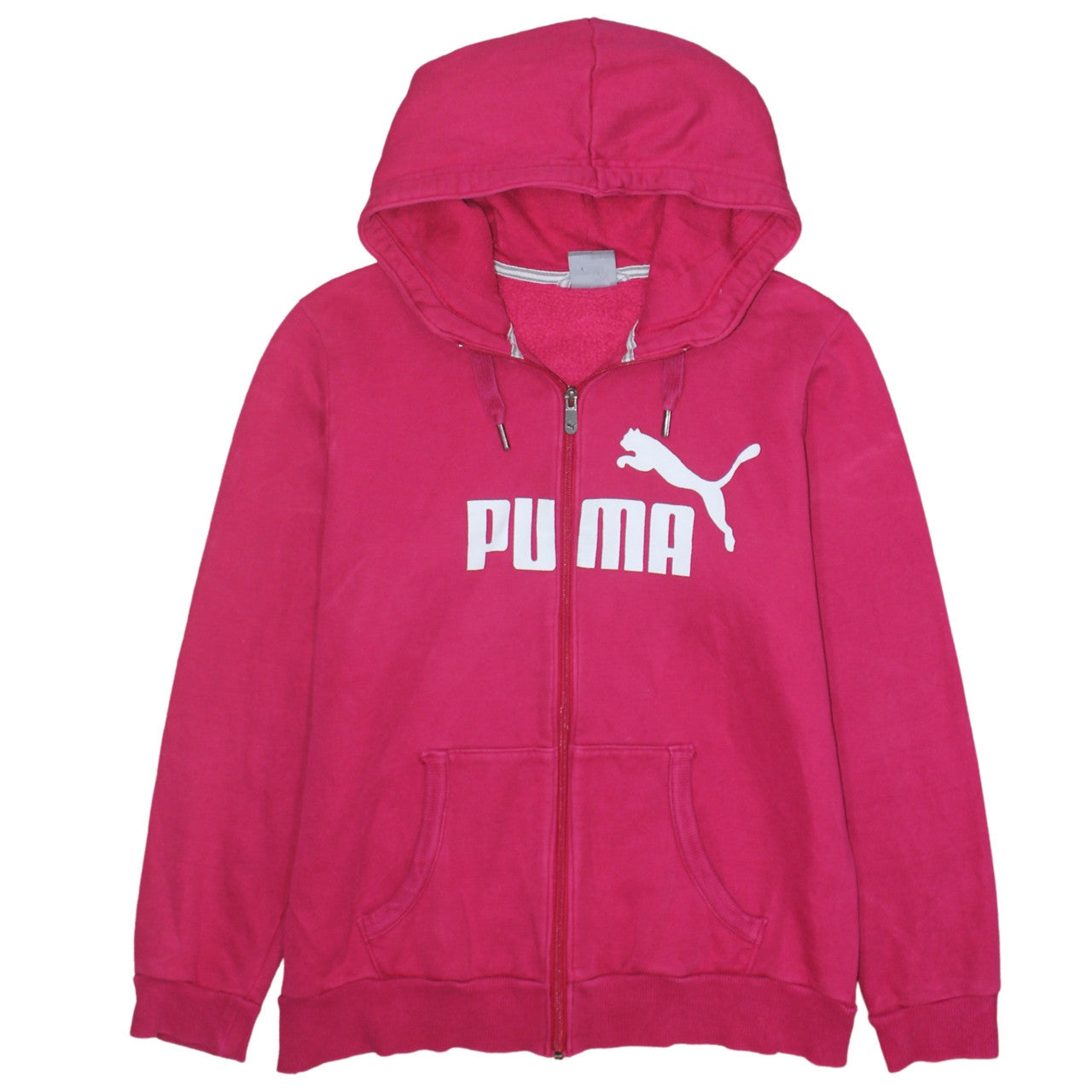 Womens UK Size 14 PUMA Pink Full Zip Hoodie
