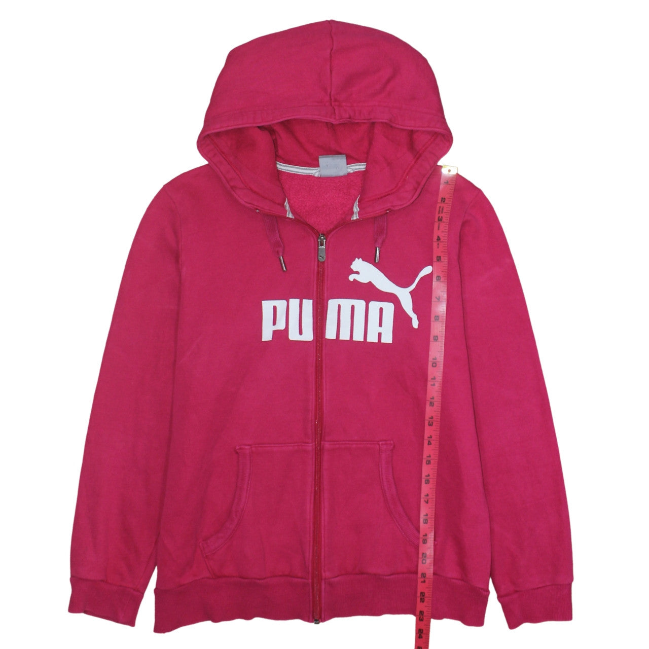 Womens UK Size 14 PUMA Pink Full Zip Hoodie