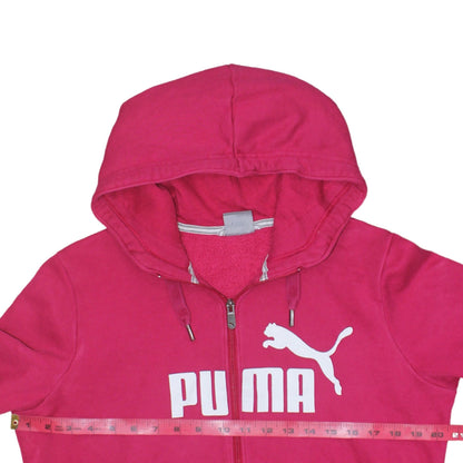 Womens UK Size 14 PUMA Pink Full Zip Hoodie