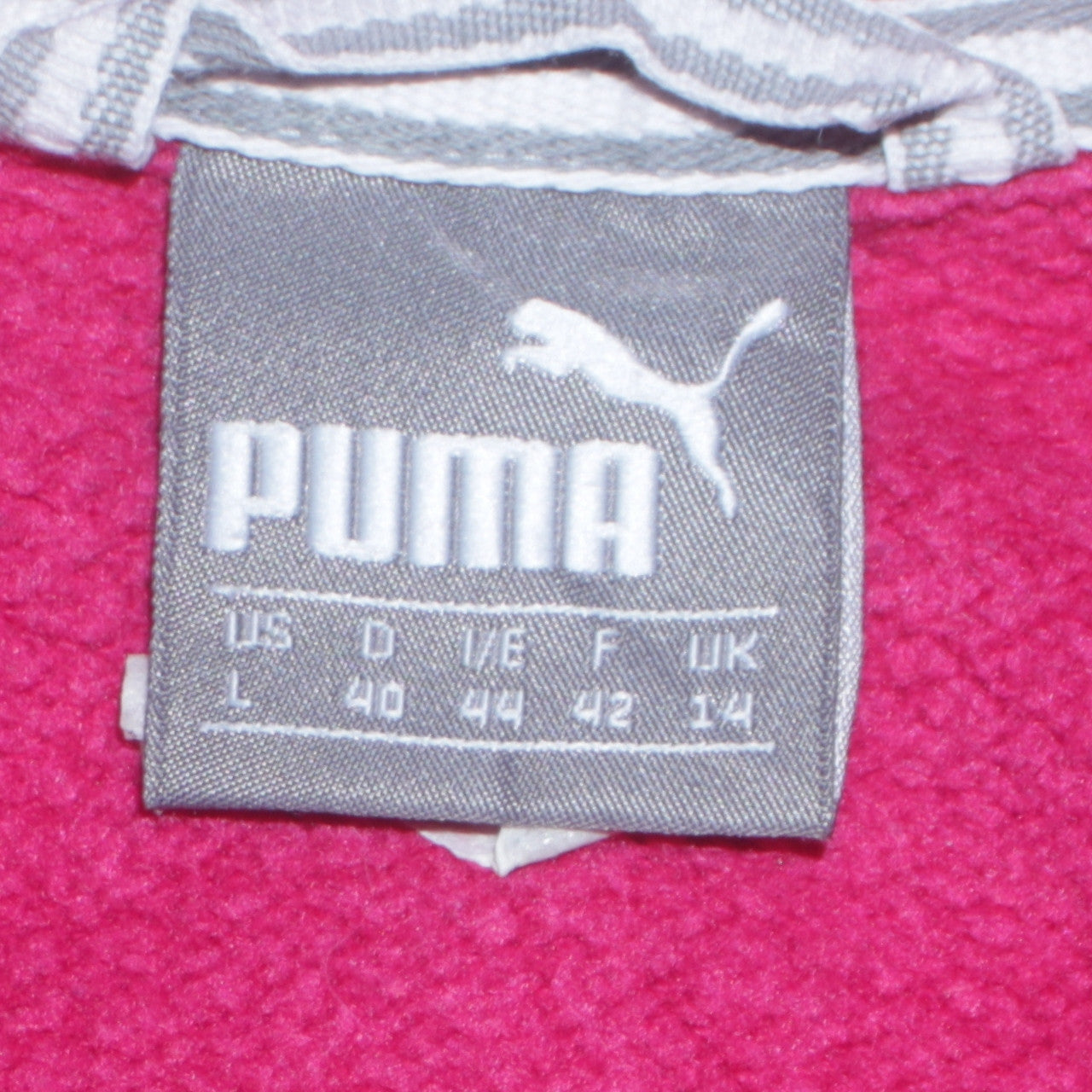 Womens UK Size 14 PUMA Pink Full Zip Hoodie