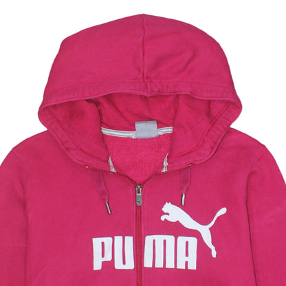 Womens UK Size 14 PUMA Pink Full Zip Hoodie