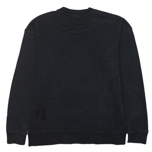 Adidas Women Black Crew Neck Pullover Sweatshirt UK 10 Logo Print