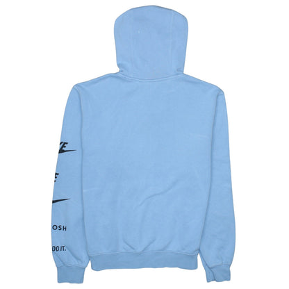 Nike Men's Blue Pullover Hoodie Small Logo Fleece Sportswear