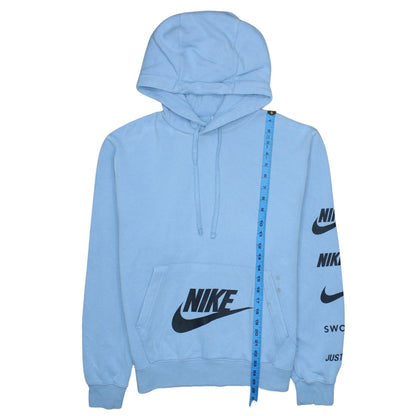 Nike Men's Blue Pullover Hoodie Small Logo Fleece Sportswear
