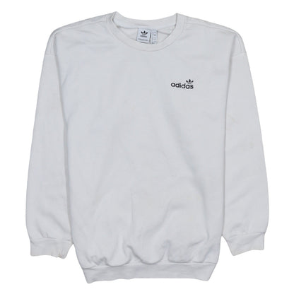 Adidas Women White Crew Neck Long Sleeve Pullover Sweatshirt Size 8