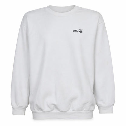 Adidas Women White Crew Neck Long Sleeve Pullover Sweatshirt Size 8