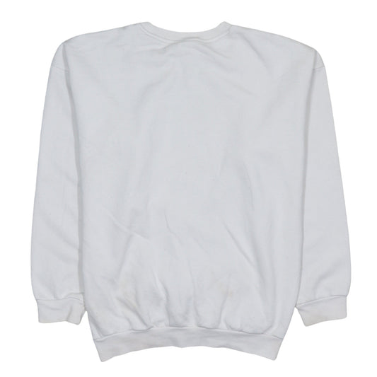 Adidas Women White Crew Neck Long Sleeve Pullover Sweatshirt Size 8