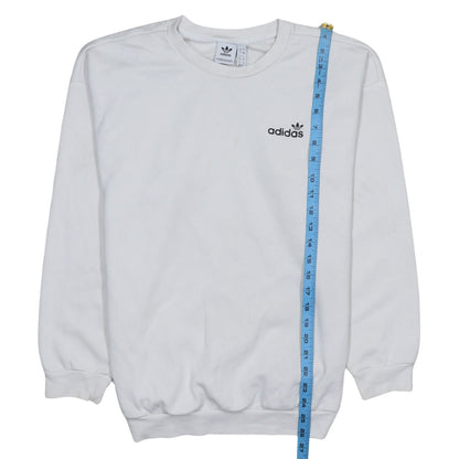 Adidas Women White Crew Neck Long Sleeve Pullover Sweatshirt Size 8
