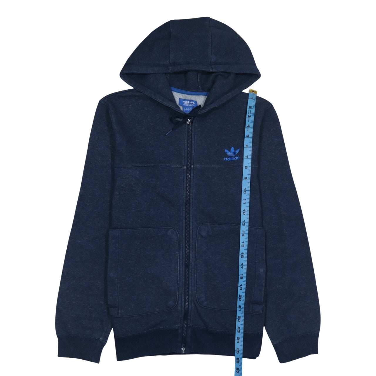 Mens UK Size S adidas Blue Full Zip Hoodie