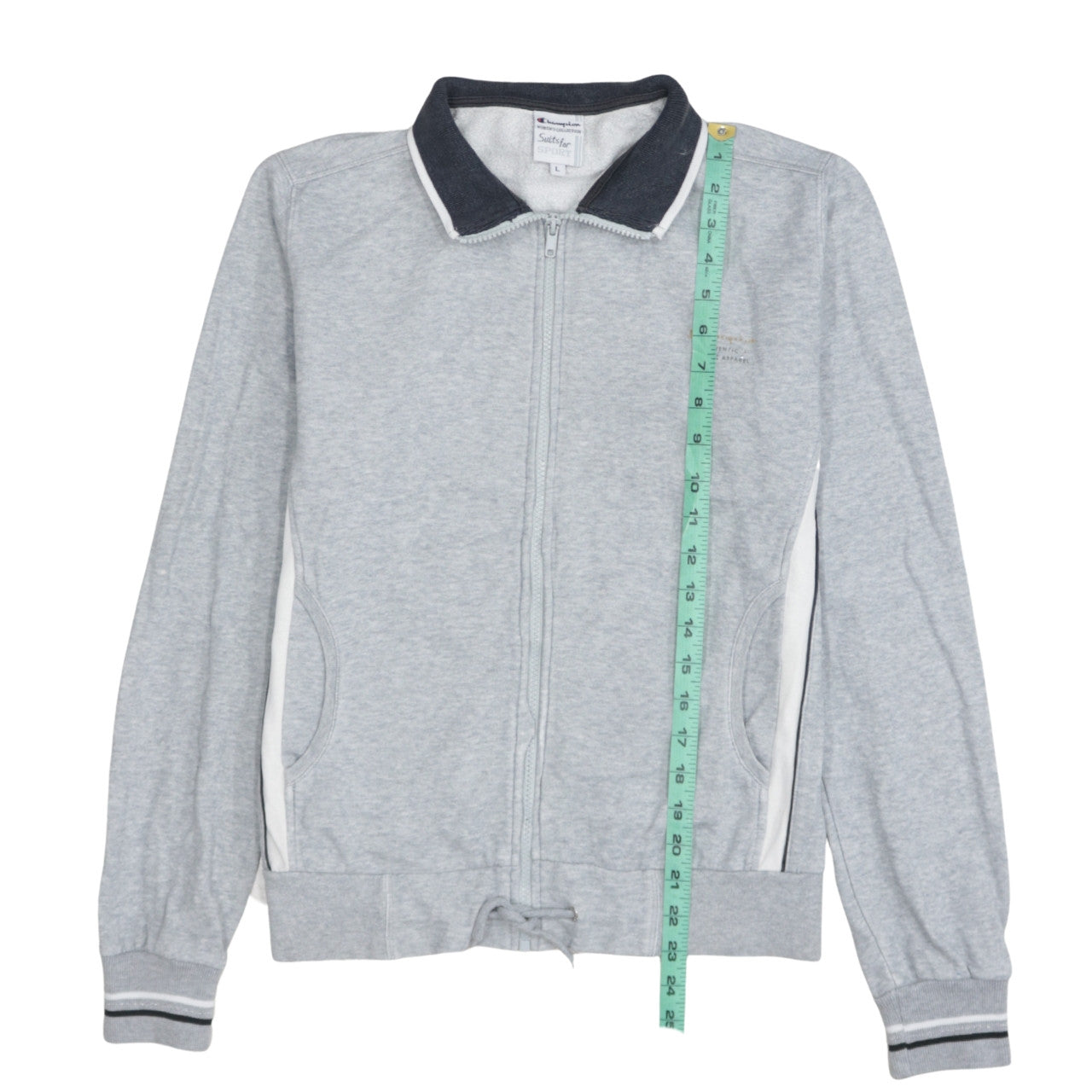 Womens UK Size L Champion Grey Full Zip Sweatshirt