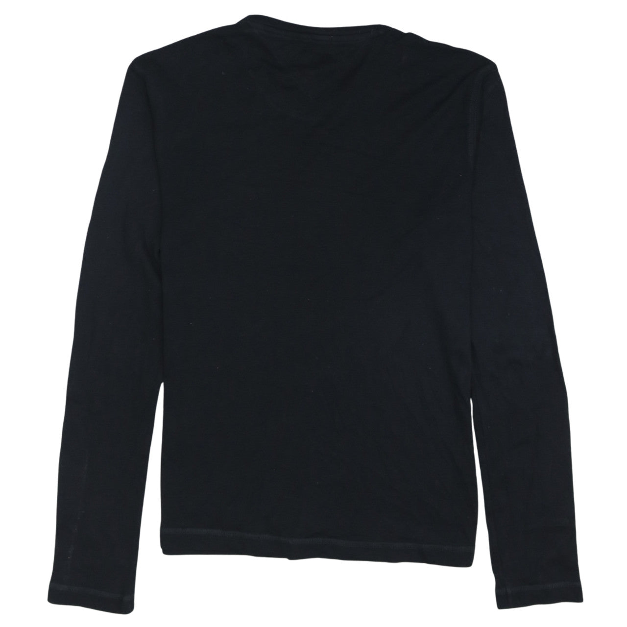 Hilfiger Denim Men's Black Long Sleeve Crew Neck Cotton T-Shirt M