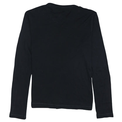Hilfiger Denim Men's Black Long Sleeve Crew Neck Cotton T-Shirt M