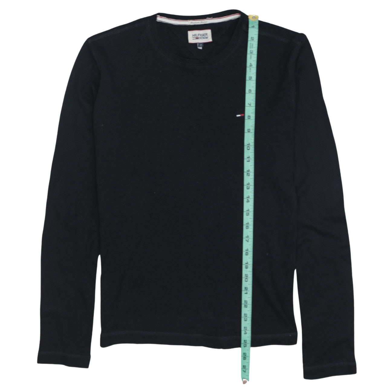 Hilfiger Denim Men's Black Long Sleeve Crew Neck Cotton T-Shirt M
