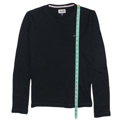 Hilfiger Denim Men's Black Long Sleeve Crew Neck Cotton T-Shirt M