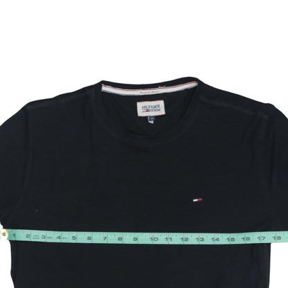 Hilfiger Denim Men's Black Long Sleeve Crew Neck Cotton T-Shirt M