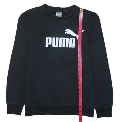 Puma Men's Black XS Crew Neck Logo Pullover Sweatshirt