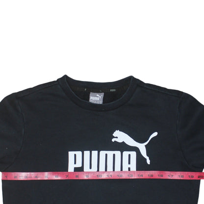 Puma Men's Black XS Crew Neck Logo Pullover Sweatshirt