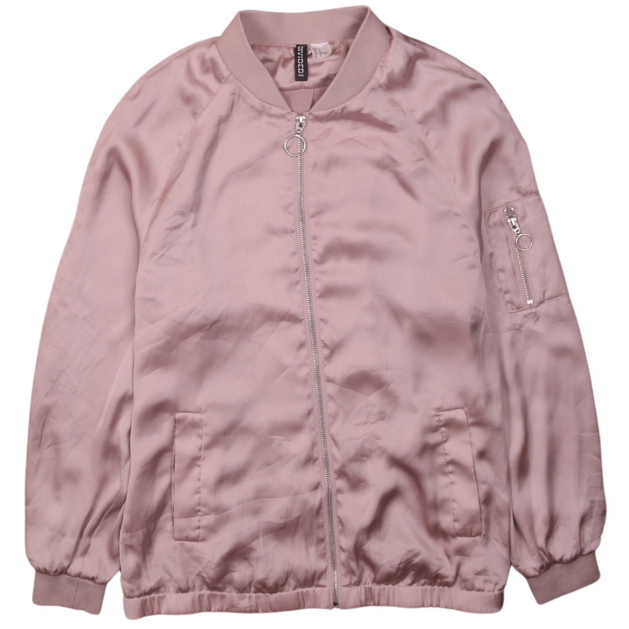 Womens UK Size 10 H&M Pink Bomber Jacket