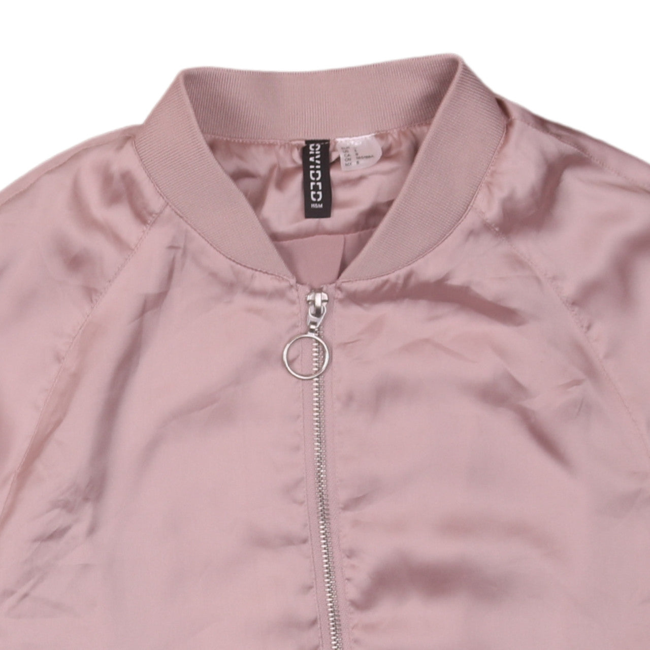 Womens UK Size 10 H&M Pink Bomber Jacket