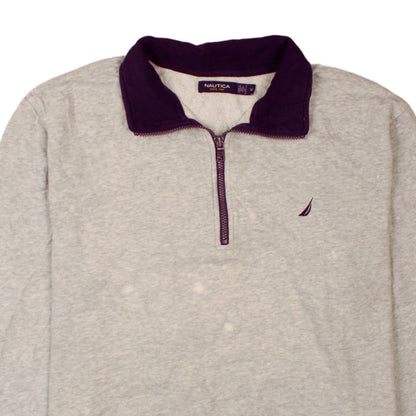 Mens UK Size XL Nautica Grey 1/4 Zip Sweatshirt