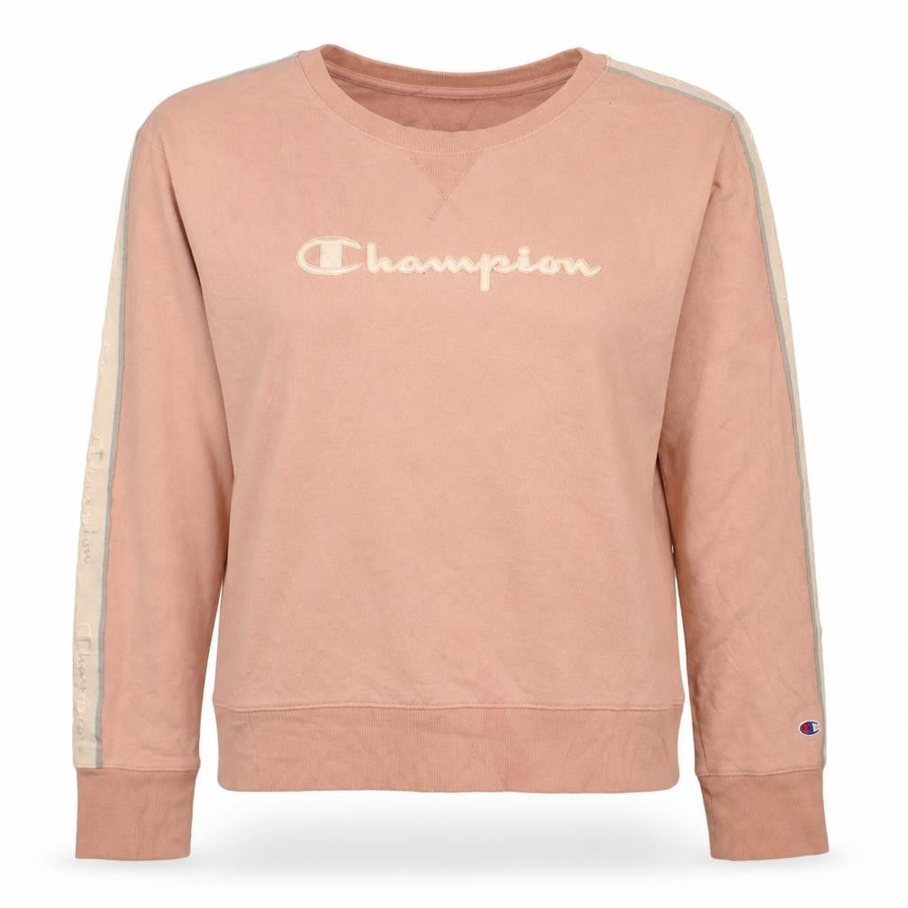 Champion Women Pink Crew Neck Pullover Sweatshirt M Logo Casual