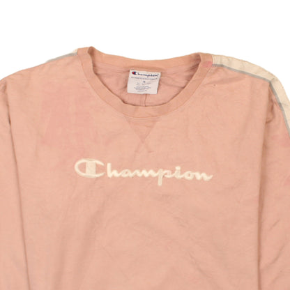 Champion Women Pink Crew Neck Pullover Sweatshirt M Logo Casual