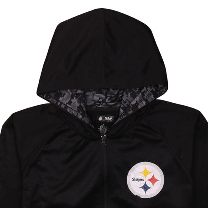 NFL Team Apparel Men’s Black Full Zip Hoodie XL Steelers Sportswear