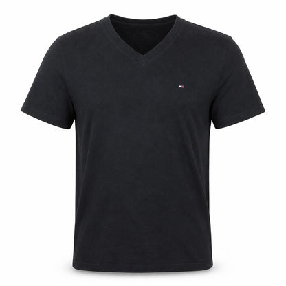 Tommy Hilfiger Men's Black V-Neck Cotton T-Shirt Size L
