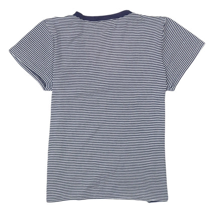 Ralph Lauren Sport Women's Blue Striped V-Neck Cotton T-Shirt XL