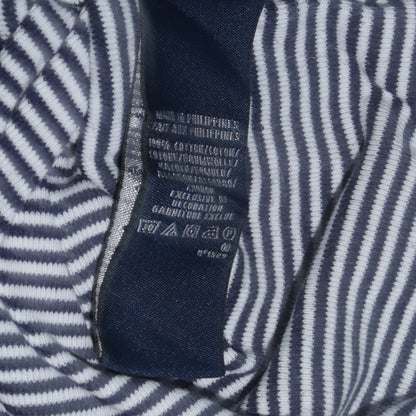Ralph Lauren Sport Women's Blue Striped V-Neck Cotton T-Shirt XL