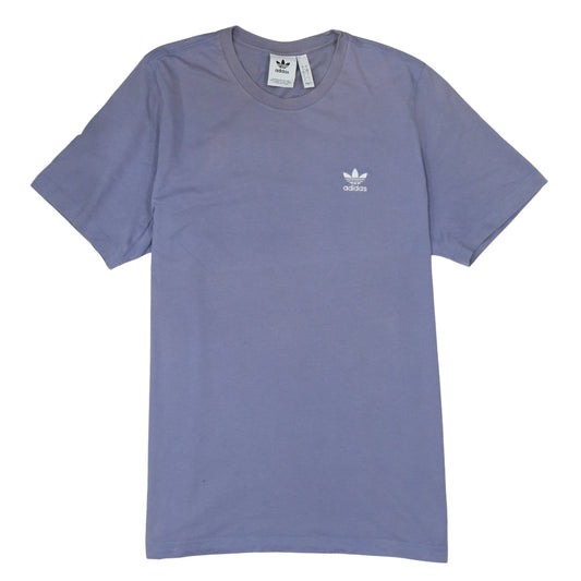 adidas Men's Purple Logo Crew Neck Cotton T-Shirt Size L