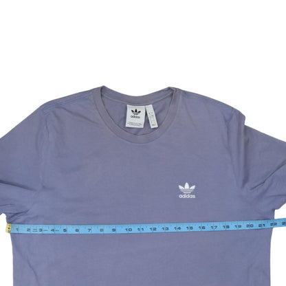adidas Men's Purple Logo Crew Neck Cotton T-Shirt Size L