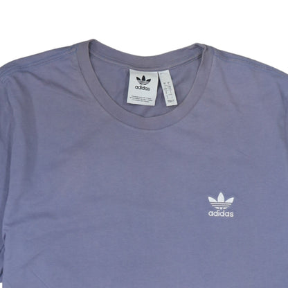 adidas Men's Purple Logo Crew Neck Cotton T-Shirt Size L