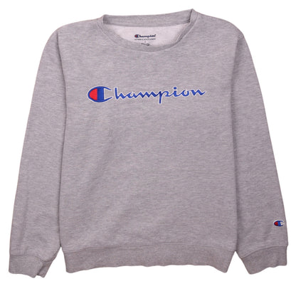 Champion Womens Grey Large Pullover Sweatshirt Crew Neck Logo