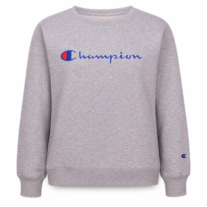 Champion Womens Grey Large Pullover Sweatshirt Crew Neck Logo