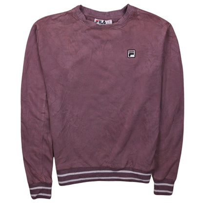FILA Womens Purple XS Pullover Sweatshirt Crew Neck Logo Casual
