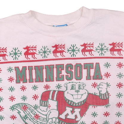 Champion Men’s White Minnesota Christmas Graphic Sweatshirt S