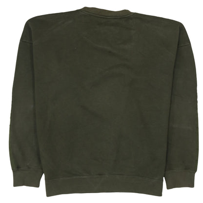 Adidas Mens Green Small Crew Neck Pullover Sweatshirt