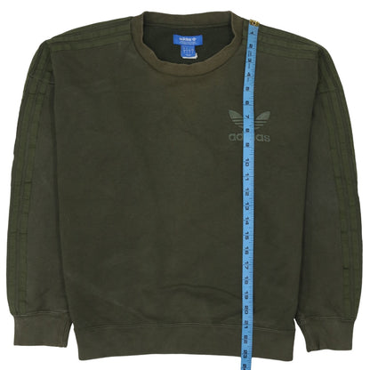 Adidas Men's Green Crew Neck Pullover Sweatshirt Size S
