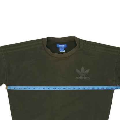Adidas Men's Green Crew Neck Pullover Sweatshirt Size S
