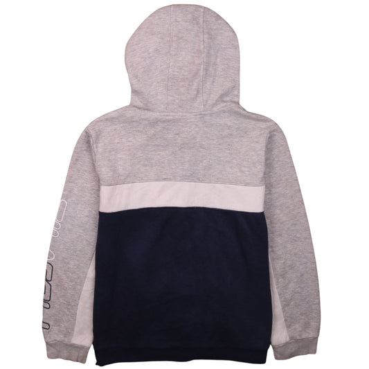 Fila Teens Grey Blue Colourblock Full Zip Hoodie L (14/16)