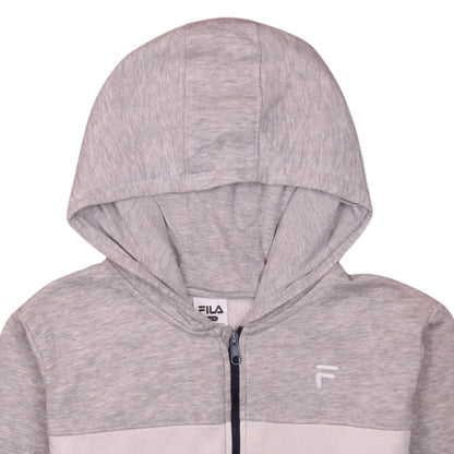 Fila Teens Grey Blue Colourblock Full Zip Hoodie L (14/16)