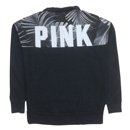 Victoria's Secret PINK Women's Black XS 1/4 Zip Sweatshirt Tropical Print